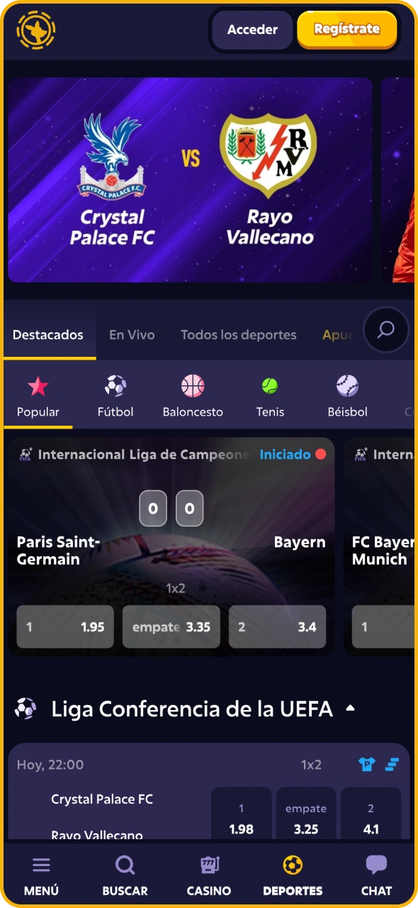 Realiza tu primera apuesta en la aplicación de Roobet.