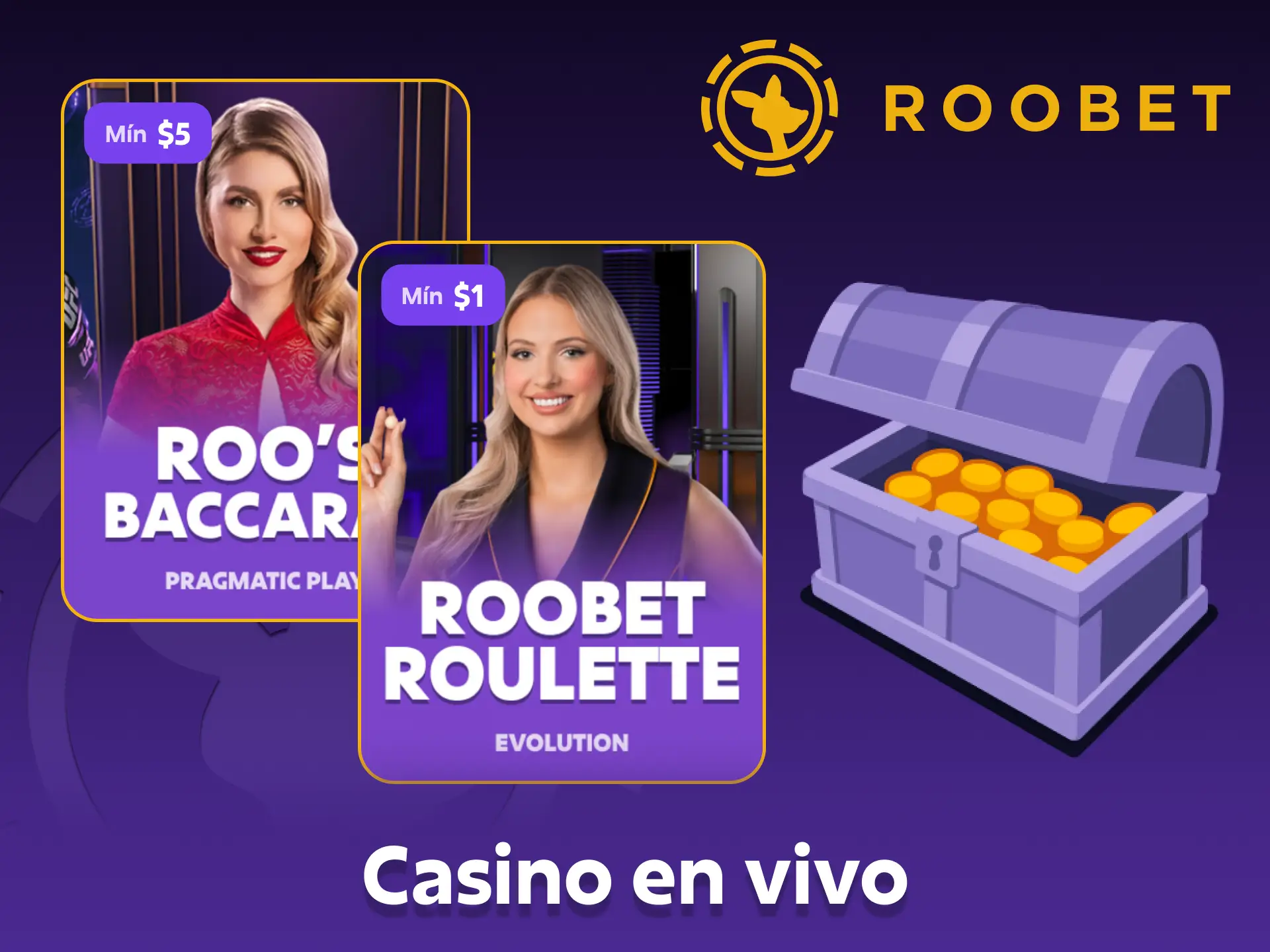 Juega en el casino en vivo de Roobet para obtener bonos específicos.