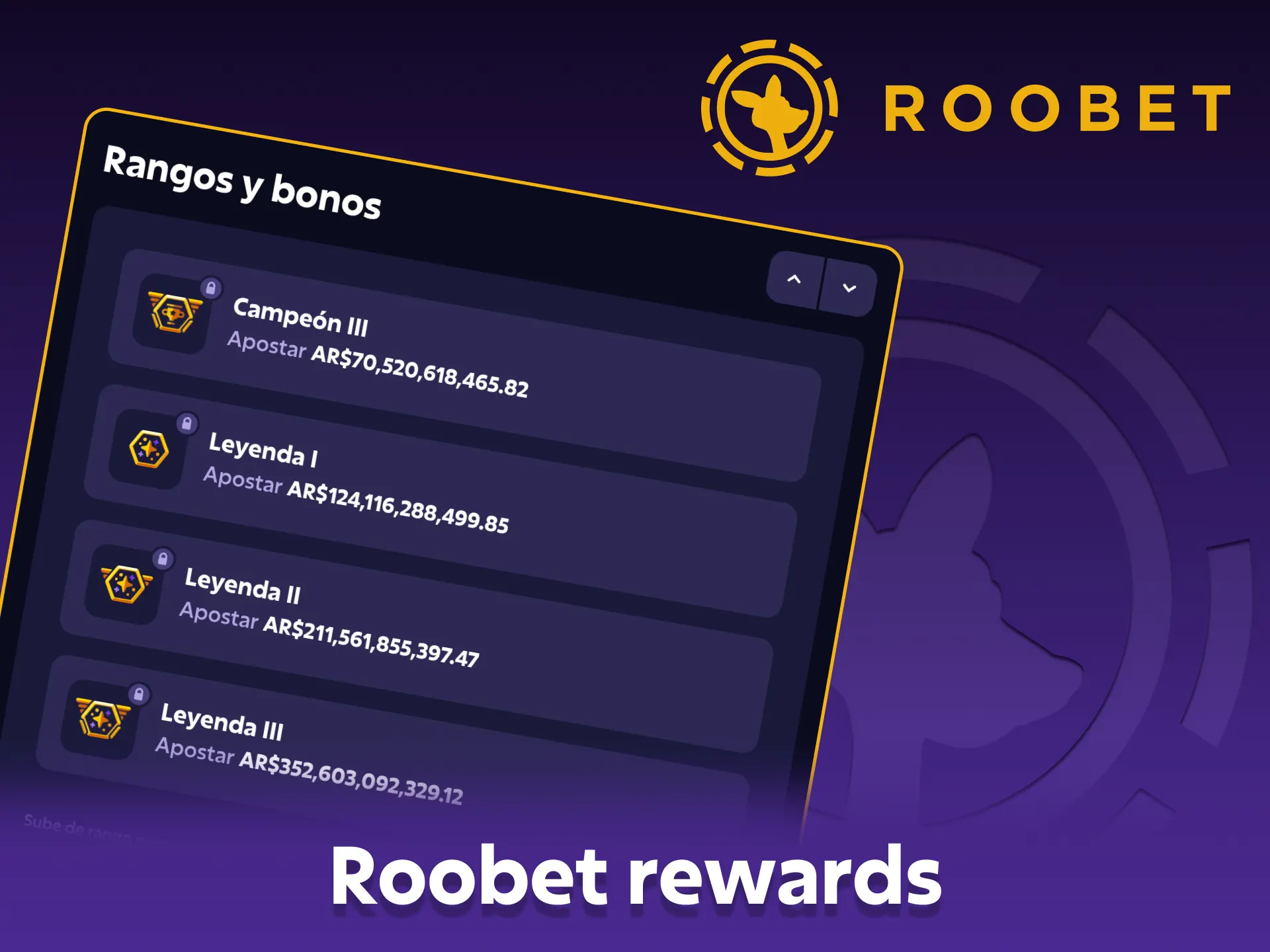 Aumenta tu nivel dentro del sistema de recompensas de Roobet.