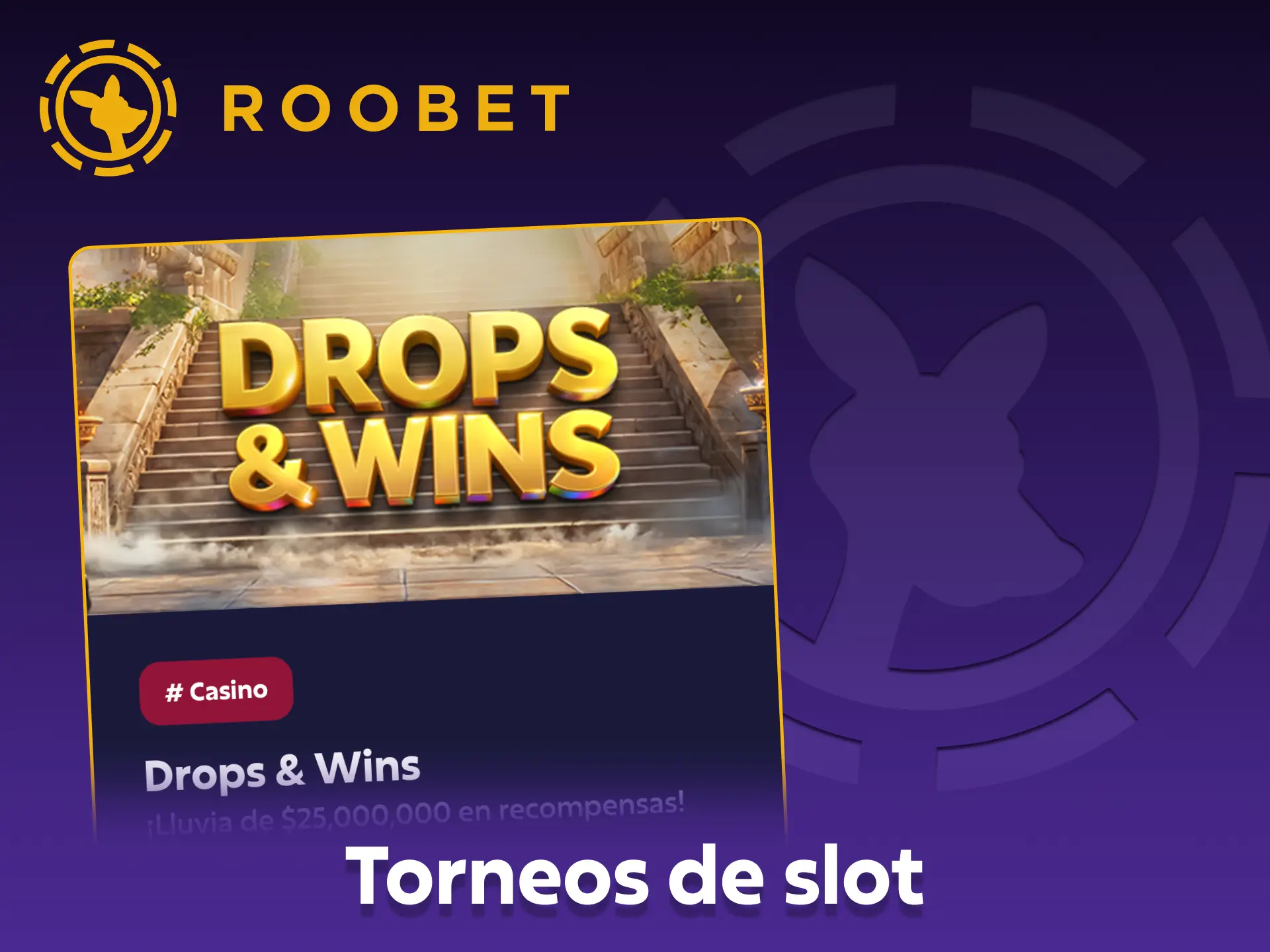 Participa en los torneos de tragamonedas de Roobet con premios en efectivo.