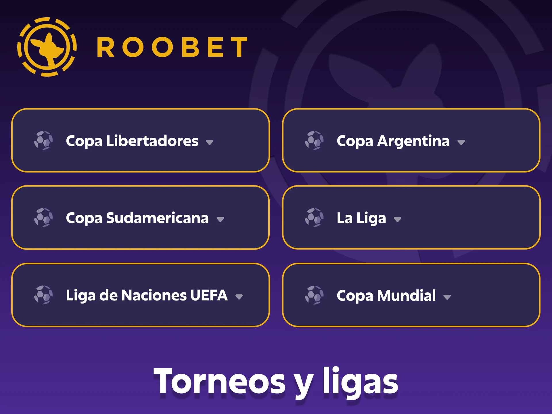 Roobet cubre los principales torneos de fútbol, ​​tanto locales como internacionales.