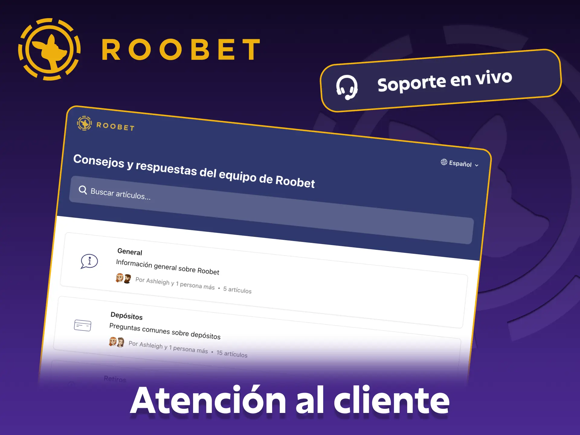 Si necesitas ayuda, ponte en contacto con el servicio de atención al cliente de Roobet.