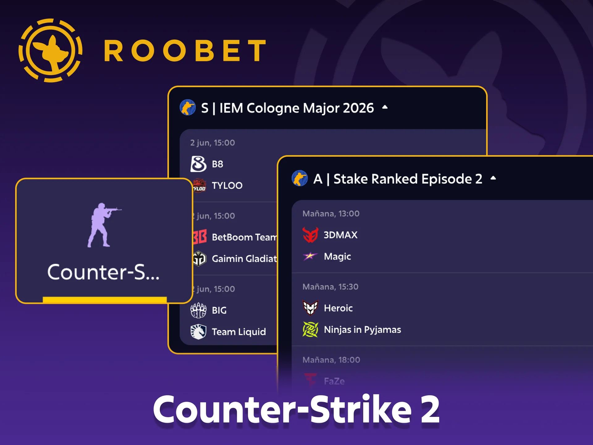 Counter-Strike 2 es el juego más popular para apostar en línea en Roobet.