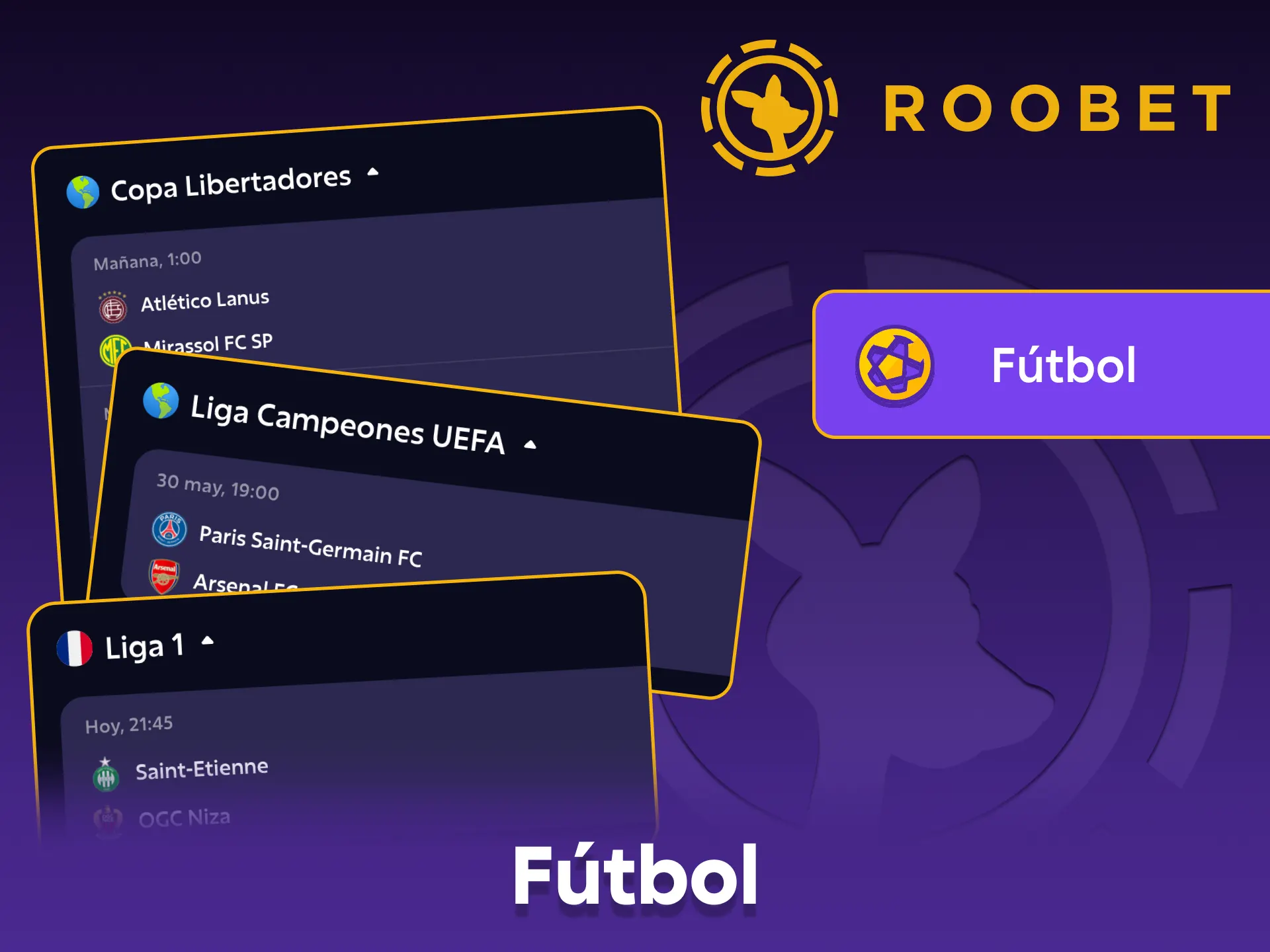 En Roobet puedes encontrar diversos partidos de fútbol para apostar.