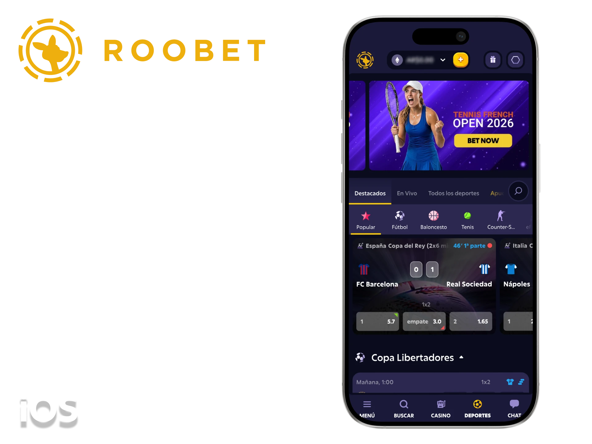 Instalar la aplicación Roobet para iOS es fácil y gratuito.