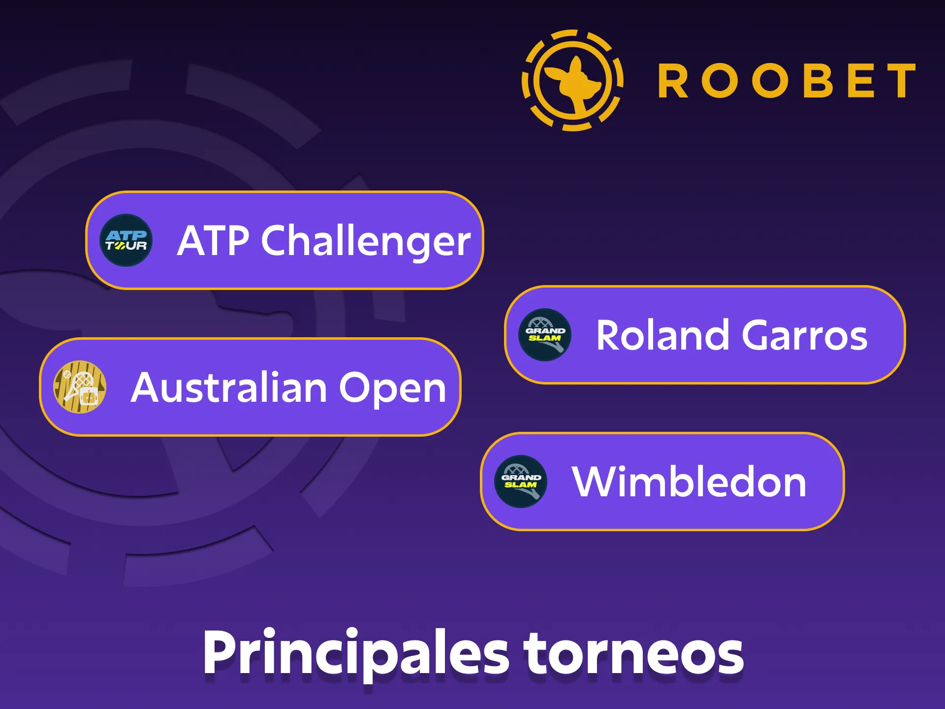 Puedes realizar apuestas en los principales torneos de tenis en Roobet.