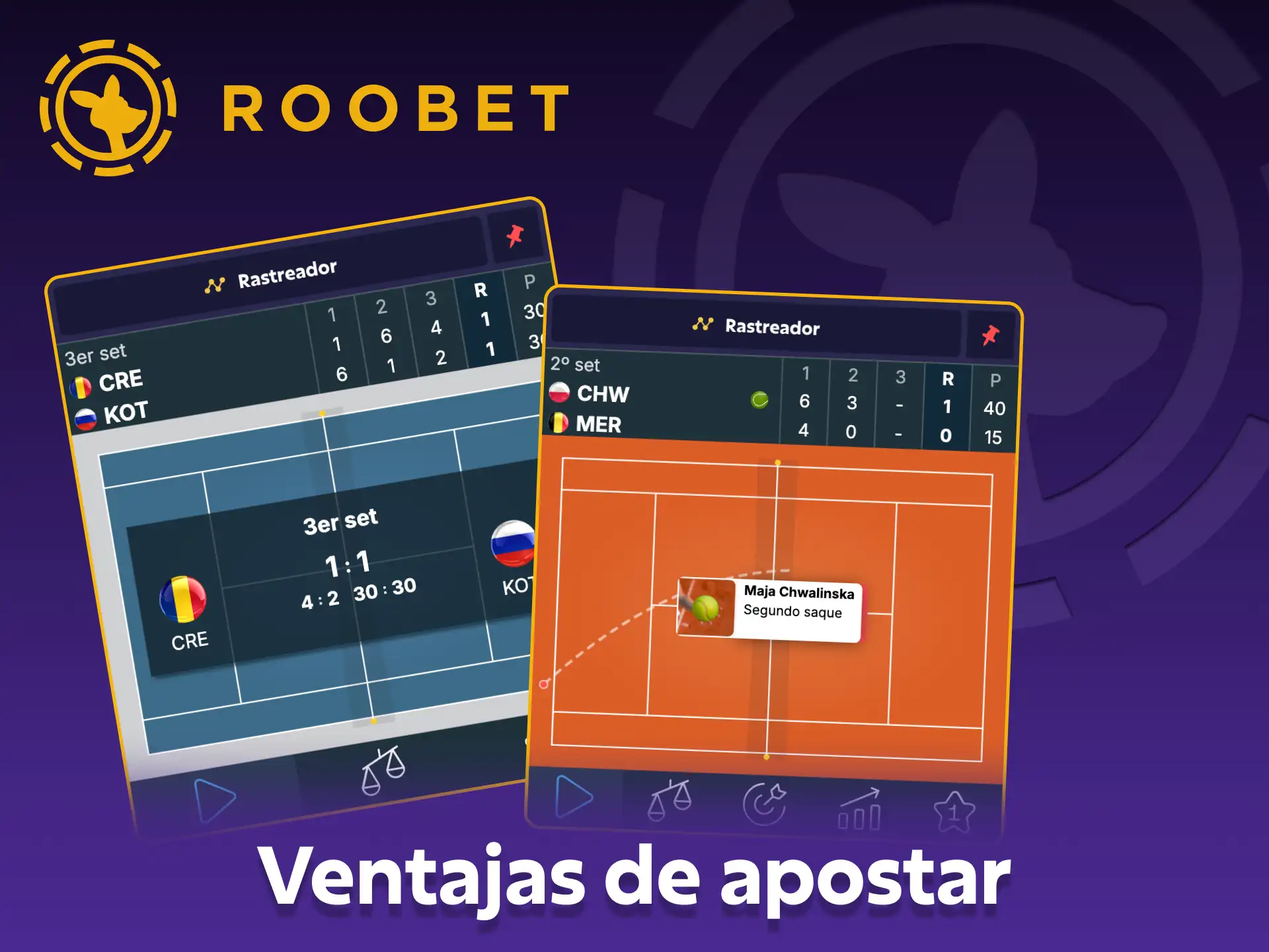 La plataforma Roobet te ofrece varios beneficios para las apuestas de tenis.