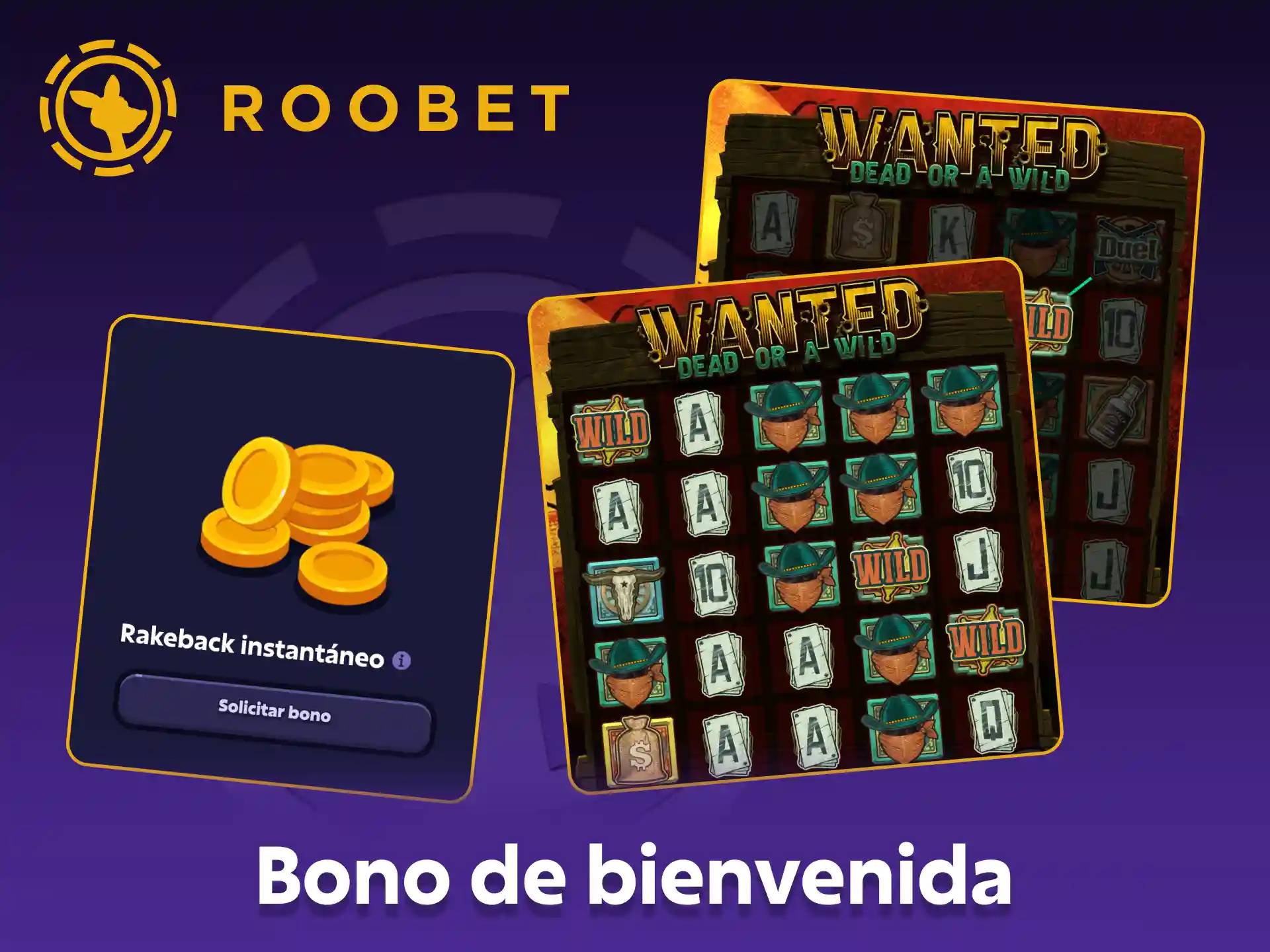 Roobet te ofrece un bono de bienvenida para el juego Wanted Dead or a Wild.