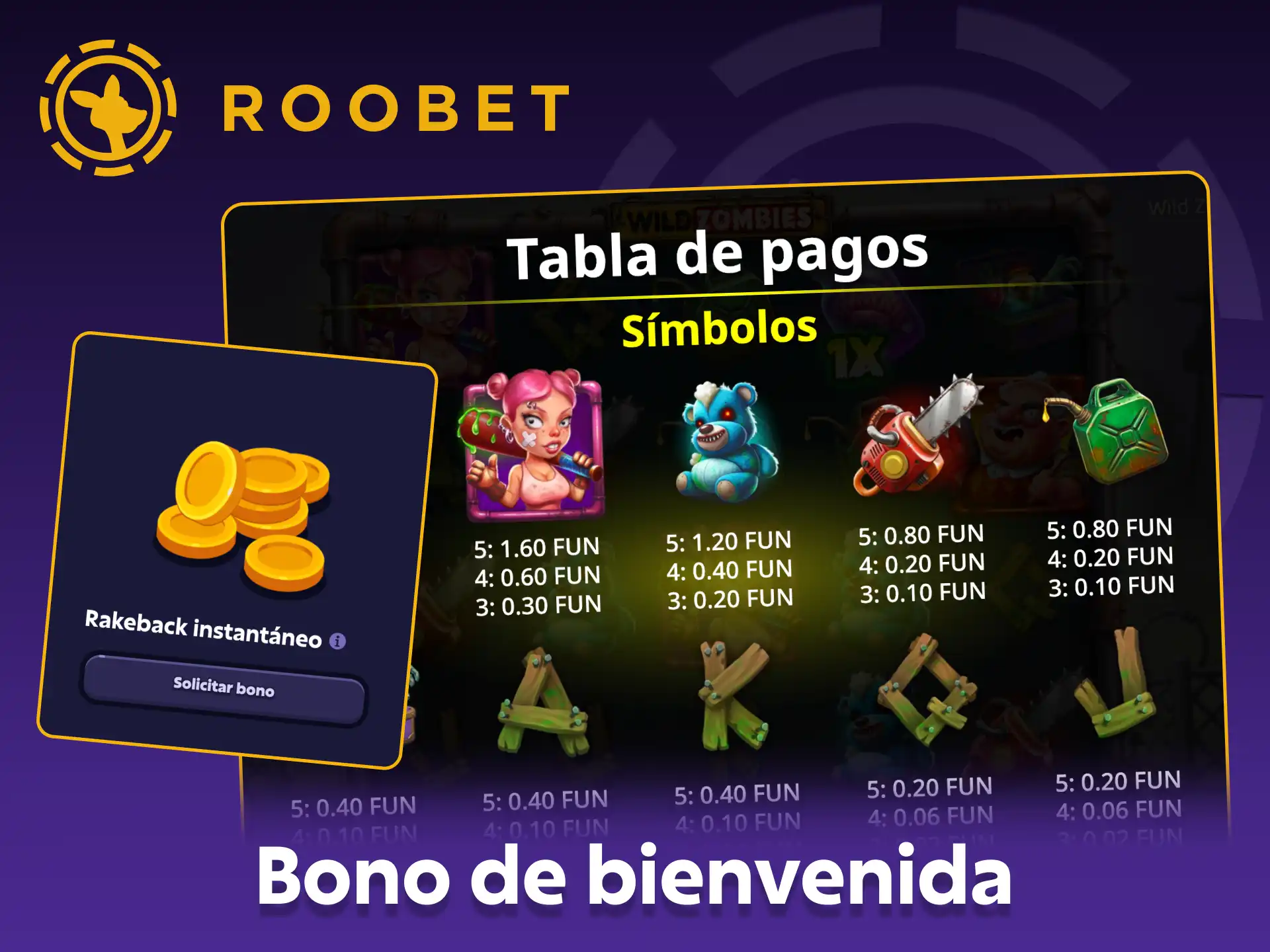 Roobet te ofrece un generoso bono para el juego Wild Zombies.